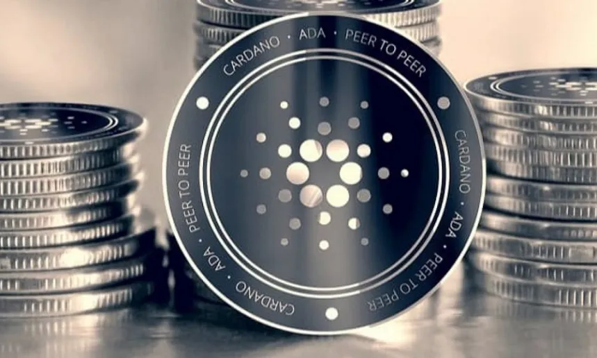 Picture of Cardano coins stacked together