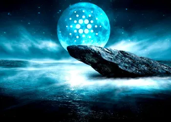 Picture of a Cardano moon behind a rock
