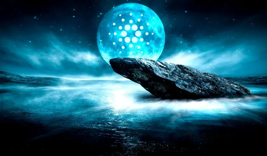 Picture of a Cardano moon behind a rock