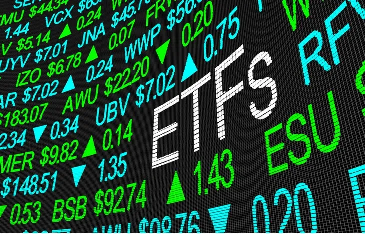 Picture of ETFs written on a price board