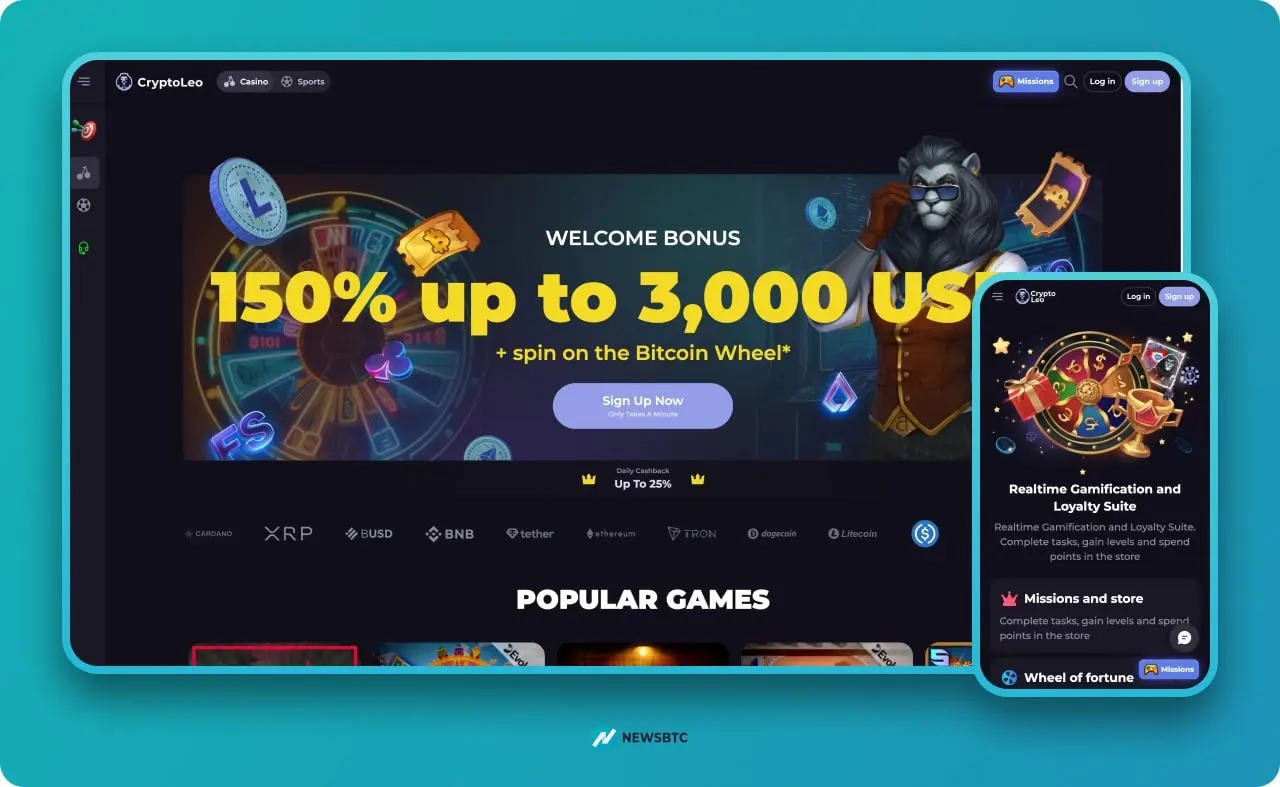 Claim Welcome Bonus at Cryptoleo Casino