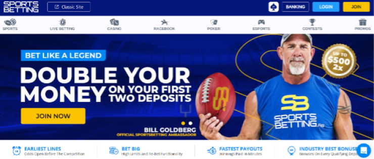 SportsBetting has a two-step welcome bonus offer