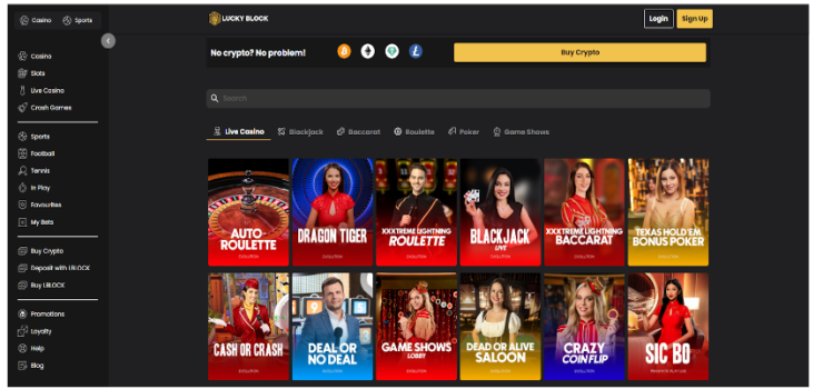 lucky block live roulette games