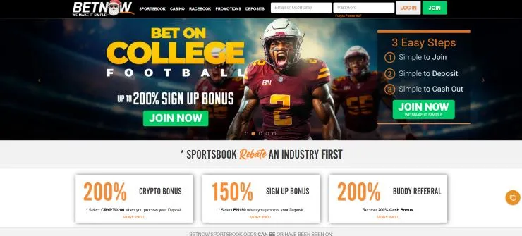 betnow college football betting and cashback program
