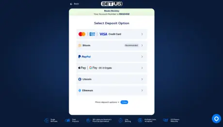 BetUS make a deposit