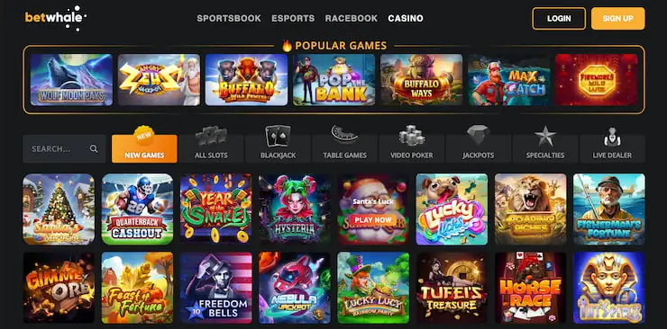 Games available at BetWhale, the best Flexepin casino