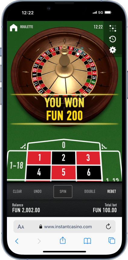 instant casino roulette