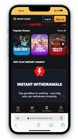 The Instant Casino Homepage