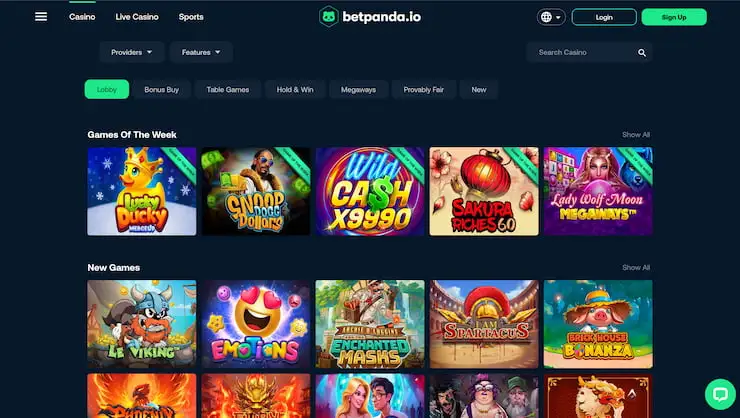Betpanda's decentralized crypto casino games