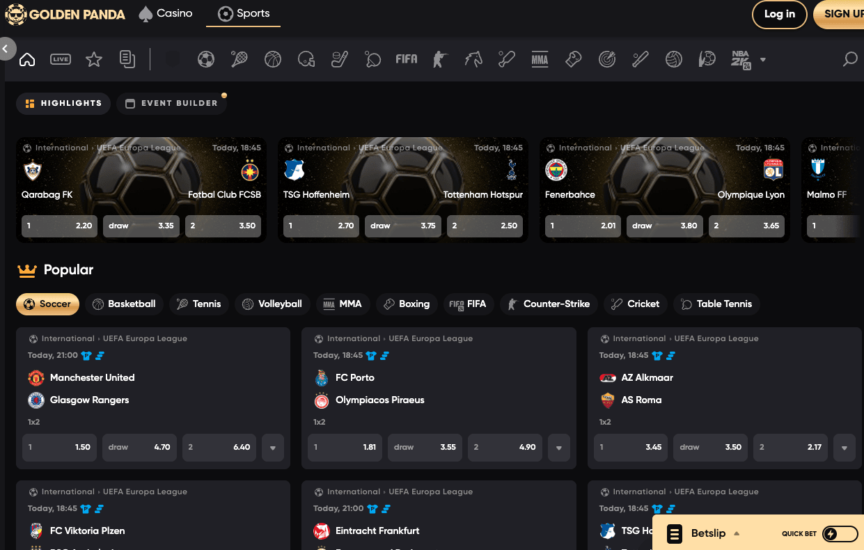 golden panda fogadas