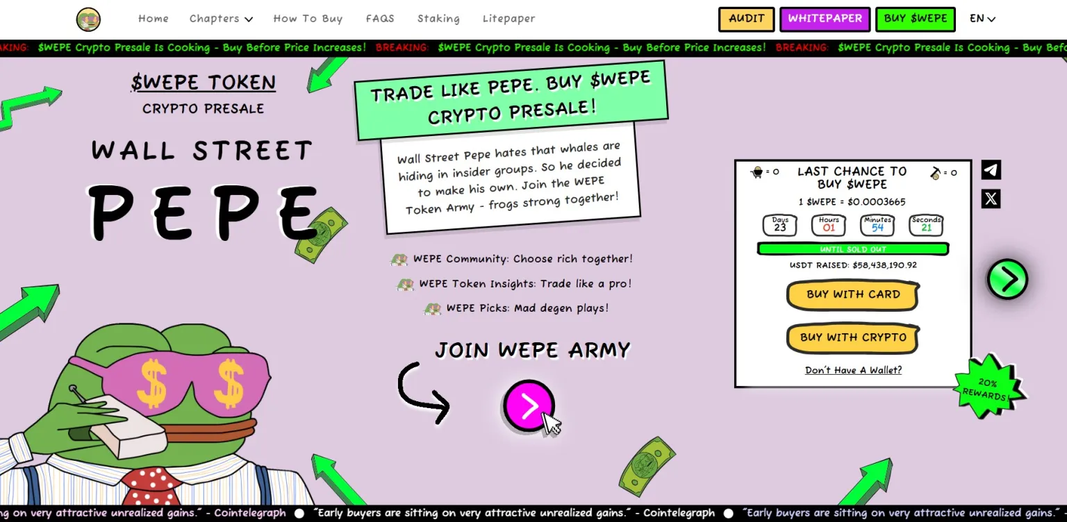 Analis: Bitcoin Menuju $150K di 2025. Akankah Wall Street Pepe Melonjak 100x?