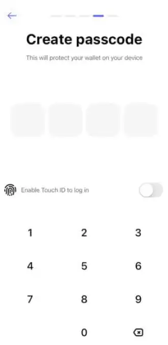 Best Walletアプリのパスワード設定画面