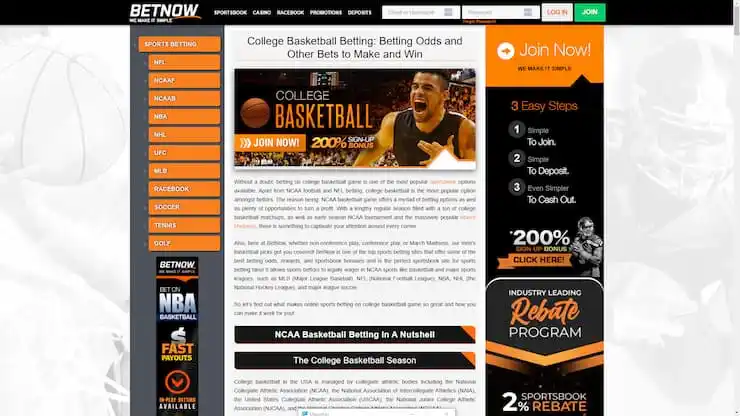 BetNow College Basketball Betting Odds