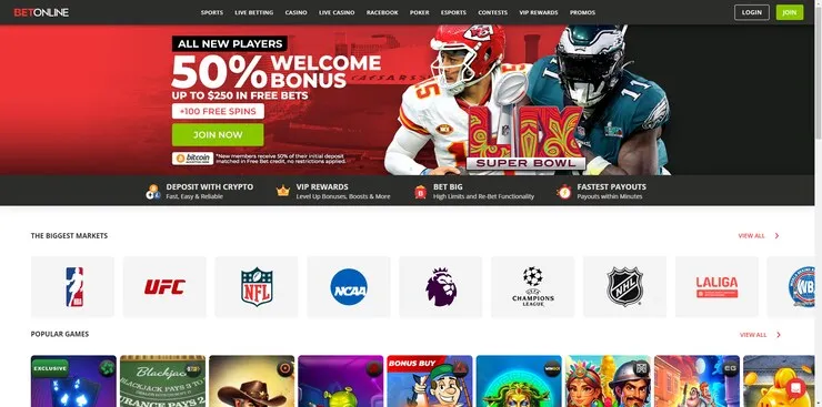 betonline sportsbook games and bonus