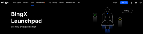 BingX Launchpad landing page