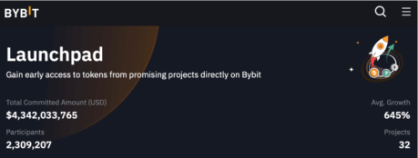 ByBit Launchpad landing page