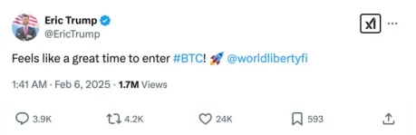 tweet eric trump btc