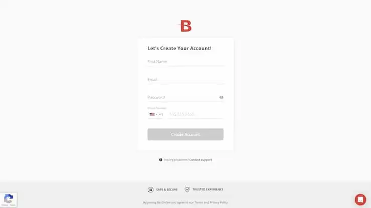 BetOnline Create Your Account