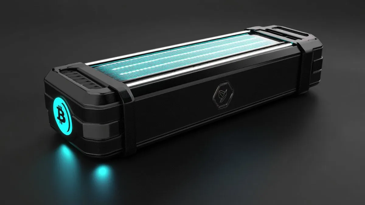 青いビットコインウォレット