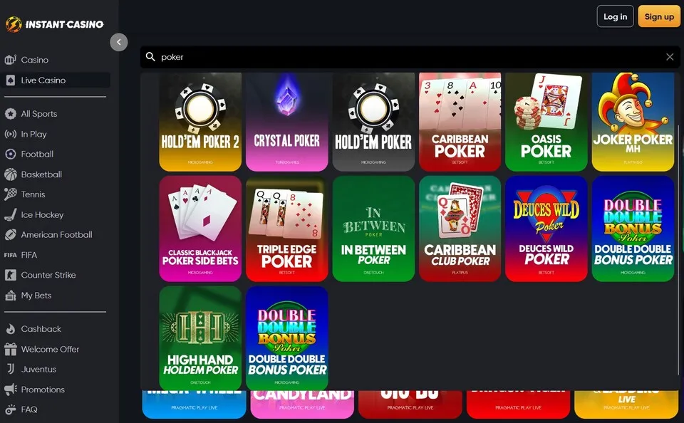 покерные онлайн игры на площадке instantcasino