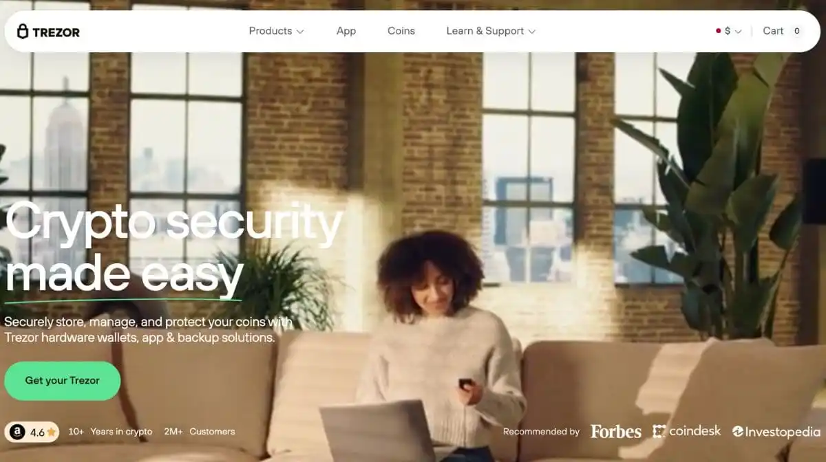 TrezorのPC版公式サイト
