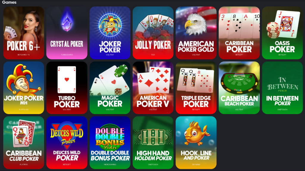 Nabídka online pokeru na Instant casino