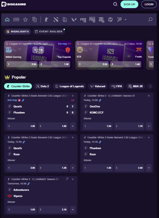 Scommesse Crypto - discasino