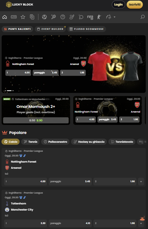 Scommesse Crypto - lucky Block