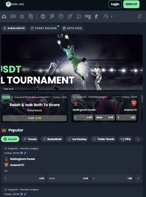 Scommesse Crypto - mega dice