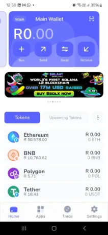 The Best Wallet mobile-only interface