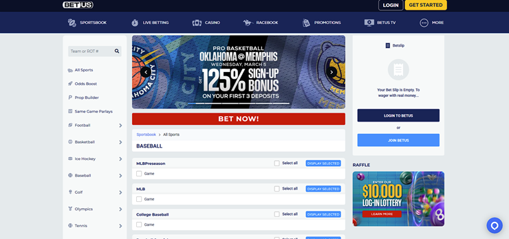 betus sign up bonus and sportsbook