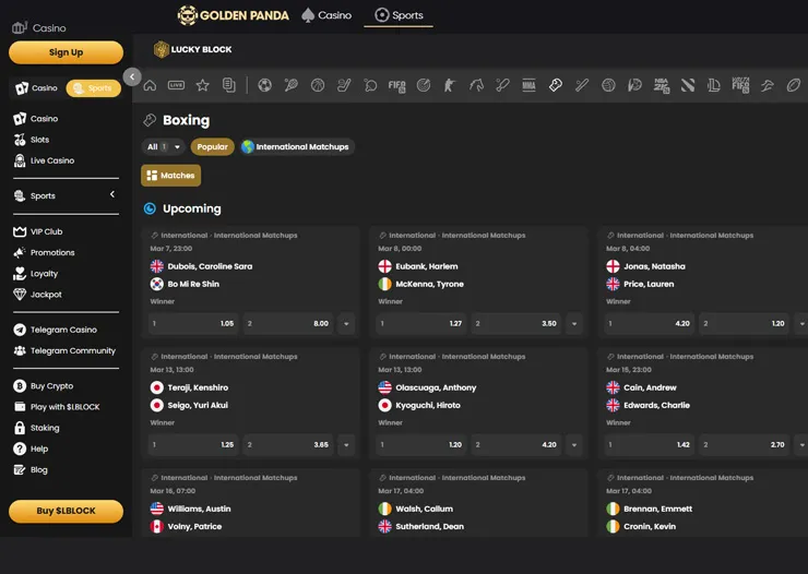 lucky block boxing bets