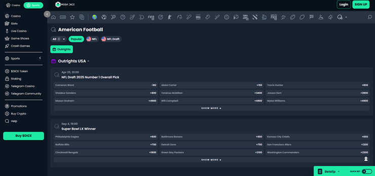 mega dice sportsbook