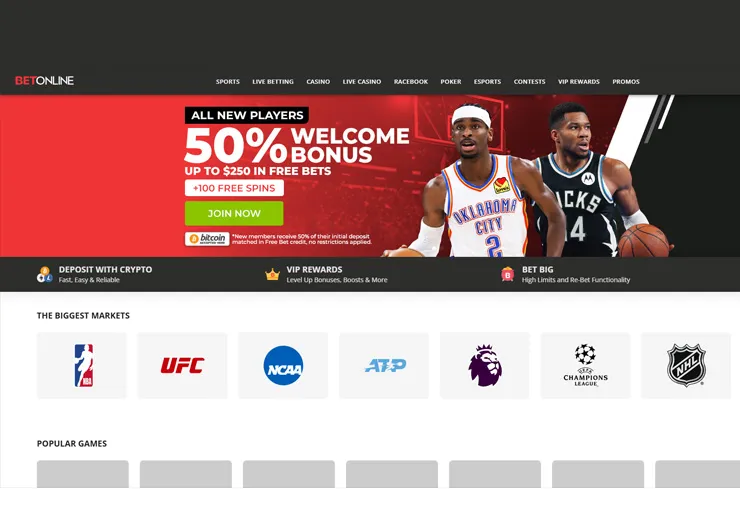 betonline bonus and betting markets