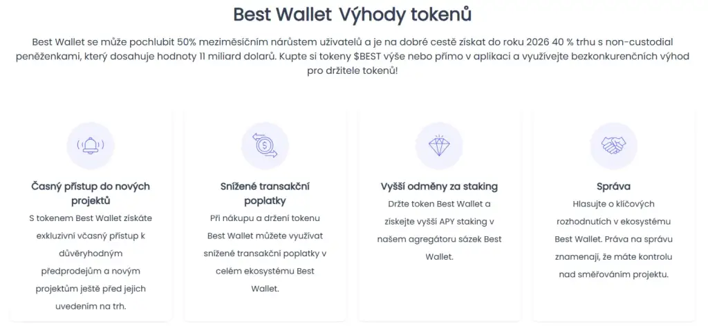 Výhody Best Wallet Tokenů - nejlepší kryptoměny.
