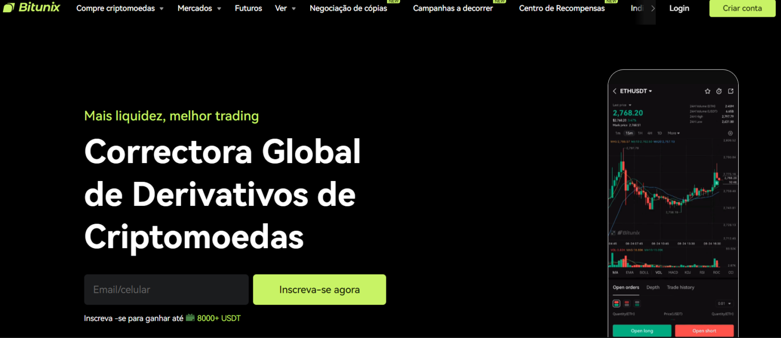 Bitunix: Especialista em Derivados e Contratos Futuros e uma das melhores corretoras sem KYC