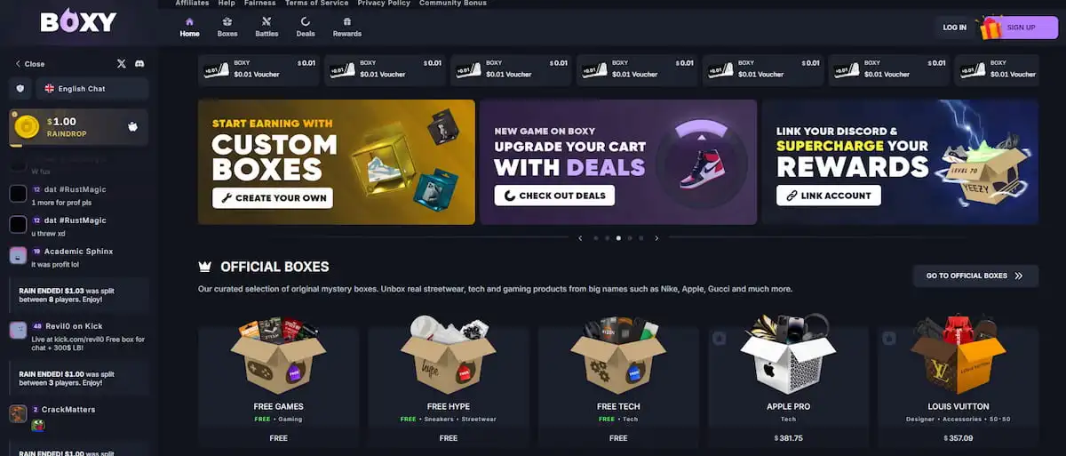 Boxy.gg - Ideální pro fanoušky kryptoměn