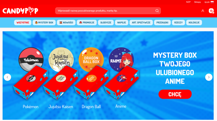 Landing page strony Candy Pop.