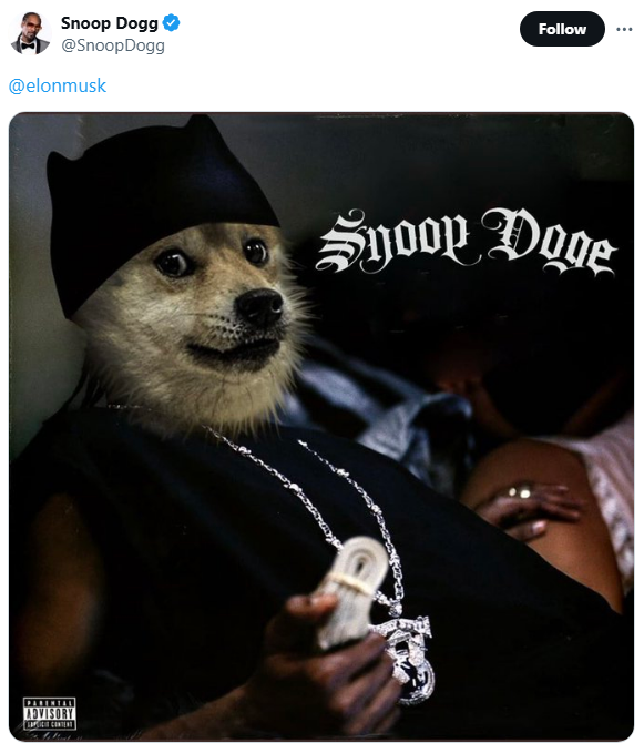 Dogecoin Snoop Dogg tweet 2021