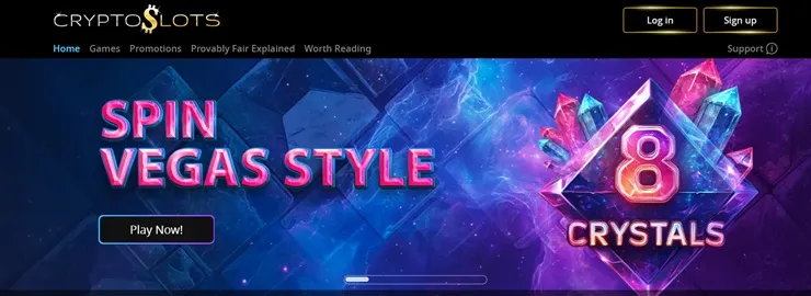 crypto slots review homepage screenshot