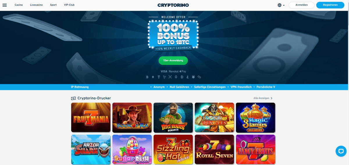 Cryptorino Casino Angebote