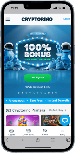 Ethereum Casino Cryptorino Homepage