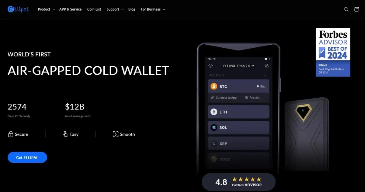 Ellipal Wallet – varna hladna kripto denarnica s transakcijami s kodo QR