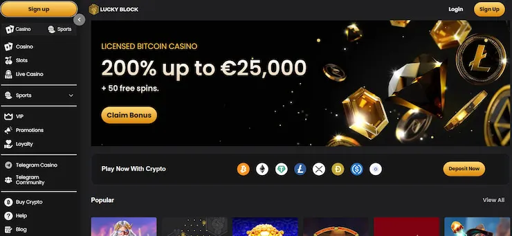 Lucky Block home page