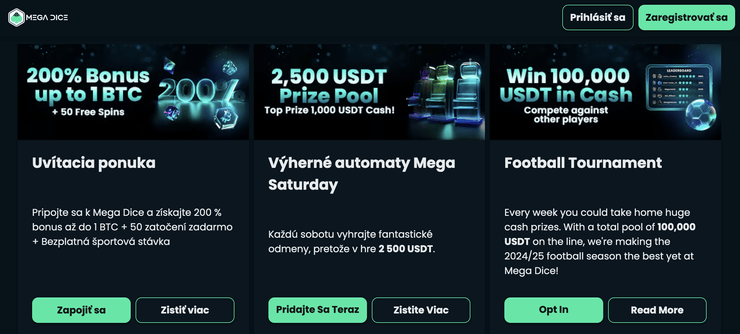 mega dice casino bonus bez vkladu