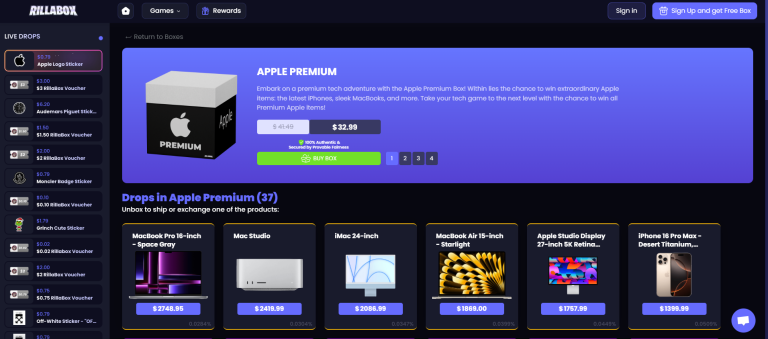 rillabox mystery box apple