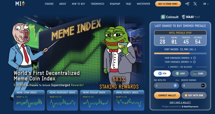 The $MEMEX meme coin index