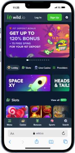 Wild.io Mobile Casino Page