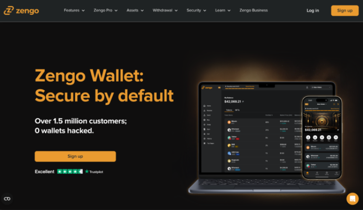 Zengo Bitcoin Wallet - homepage