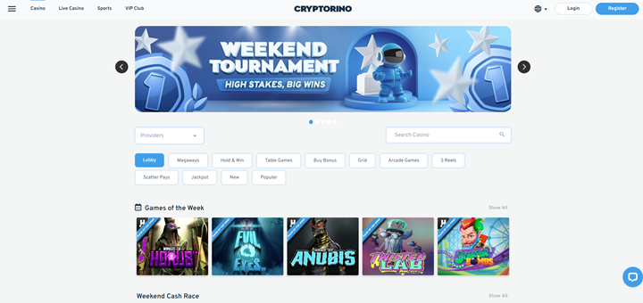 cryptorino casino bonus and games